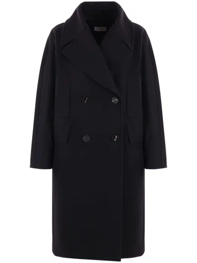 Alberto Biani Double-breasted Coat In Black
