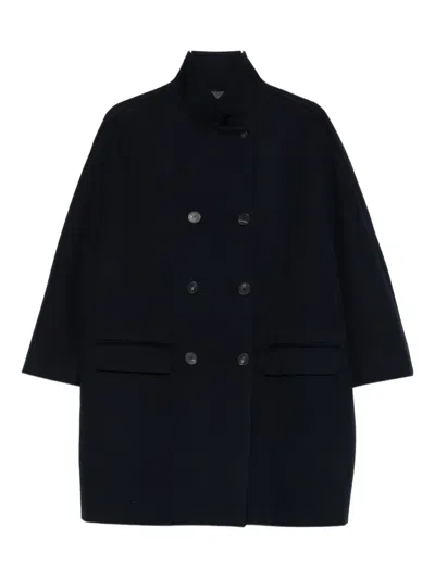 Alberto Biani Double-breasted Coat In Blue