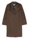 Alberto Biani Double-breasted Coat In Brown