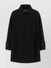 Alberto Biani Double-breasted Coat Featuring Notched Lapels In Black