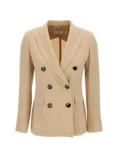 Alberto Biani Double-breasted Tailored Blazer In Brown