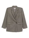 Alberto Biani Tailored Blazer With Notch Lapels And Pockets In Gray