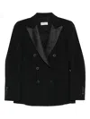 Alberto Biani Double-breasted Satin-lapel Blazer In Multi
