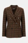 Alberto Biani Double-breasted Shetland Jacket In Multi