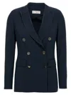Alberto Biani Dark Blue Double-breasted Blazer In Blue