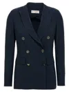 Alberto Biani Dark Blue Double-breasted Blazer In Blue