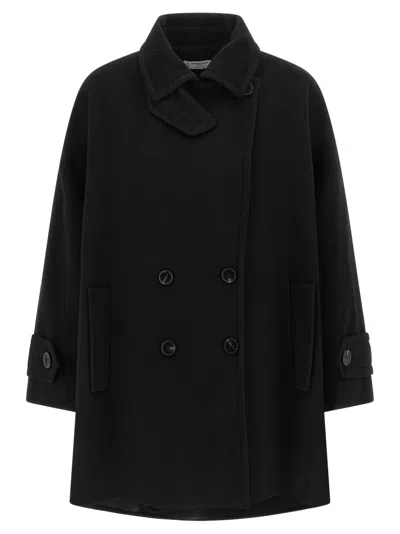 ALBERTO BIANI ALBERTO BIANI DOUBLE-BREASTED WOOL CABAN WITH SHIRT COLLAR