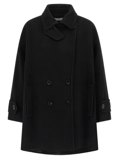ALBERTO BIANI DOUBLE-BREASTED WOOL CABAN WITH SHIRT COLLAR
