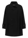 Alberto Biani Double-breasted Wool Coat In Black