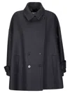 Alberto Biani Double-breasted Wool Coat In Blue