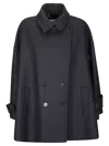 Alberto Biani Double-breasted Wool Coat In Blue