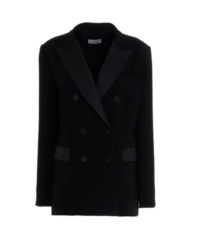 Alberto Biani Double-breasted Fitted Blazer In Black