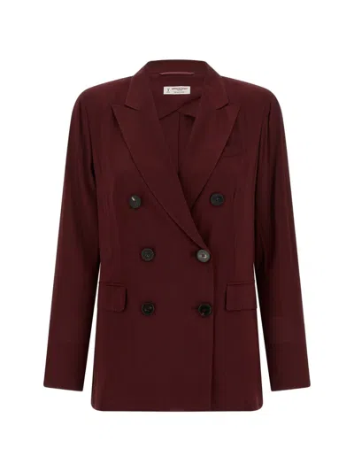 Alberto Biani Double-breasted Jacket In Brown