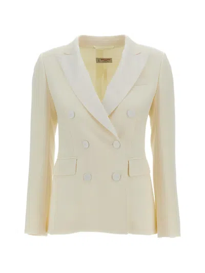 Alberto Biani Double-breasted Peaked-lapels Jacket In Neutral