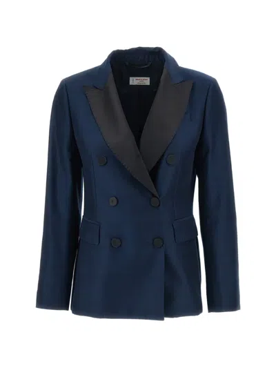 Alberto Biani Double-breasted Peak-lapels Blazer In Blue
