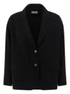Alberto Biani Single-breasted Two-button Blazer With V-neck Lapels In Black