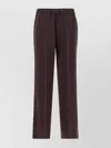Alberto Biani Elastic Waistband Straight Leg Trousers With Side Pockets In Burgundy