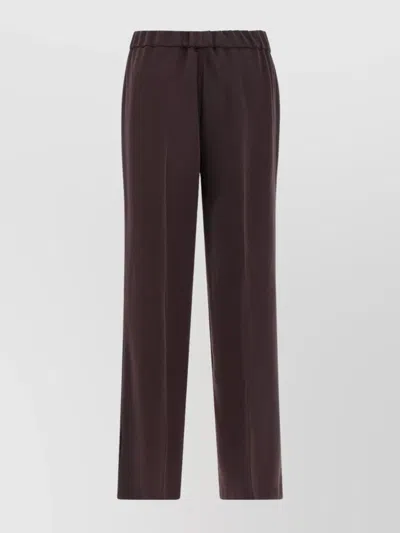 ALBERTO BIANI ELASTIC WAISTBAND STRAIGHT LEG TROUSERS WITH SIDE POCKETS
