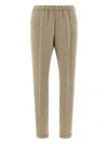 Alberto Biani Cadi Fabric Pants With Elastic Waistband In Neutral