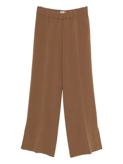 Alberto Biani Elasticated-waistband Trousers In Brown