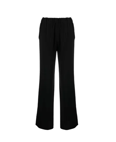 Alberto Biani Flared Crepe Trousers In Black