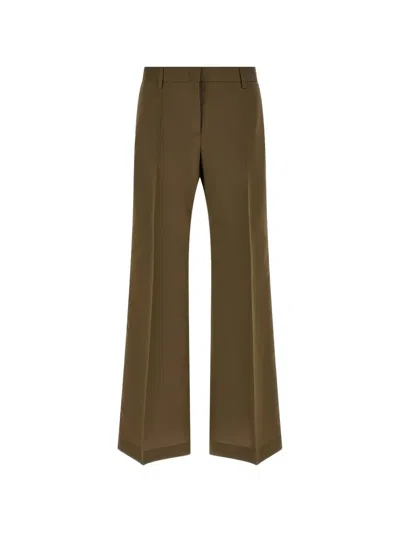 Alberto Biani Flared Palazzo Pants In Green