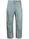 Alberto Biani Floral Print Jacquard Trousers In Black