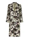 Alberto Biani Floral Print Trench Coat In Multicolour