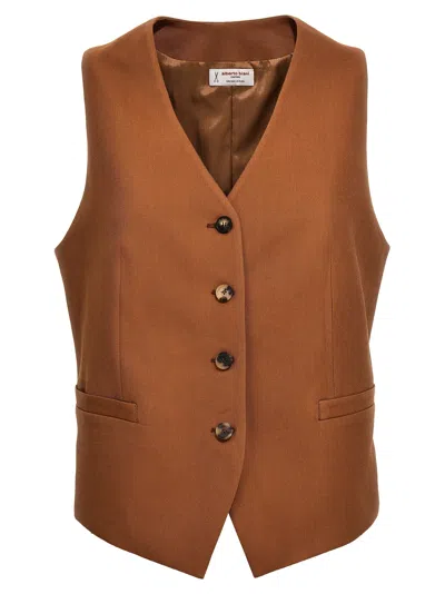 ALBERTO BIANI GABARDINE VEST GILET BEIGE