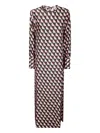 Alberto Biani Maxi Dress With High Collar In Gray