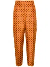 Alberto Biani Geometric-print Tapered Trousers In Orange