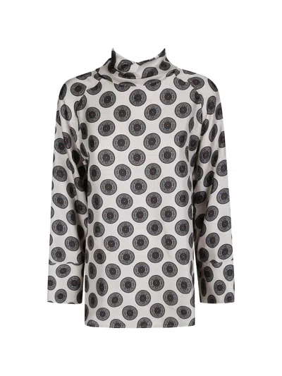 Alberto Biani Geometric-print Silk Shirt In Multi