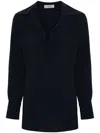 Alberto Biani Navy Blue Georgette Blouse In Blue
