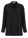 ALBERTO BIANI GEORGETTE BLOUSE SHIRT, BLOUSE BLACK