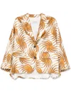 Alberto Biani Multicolor Printed Caban Jacket In 中性色