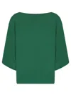 Alberto Biani Dark Green Cady Blouse In Green