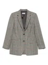 Alberto Biani Checked Button Jacket In Gray