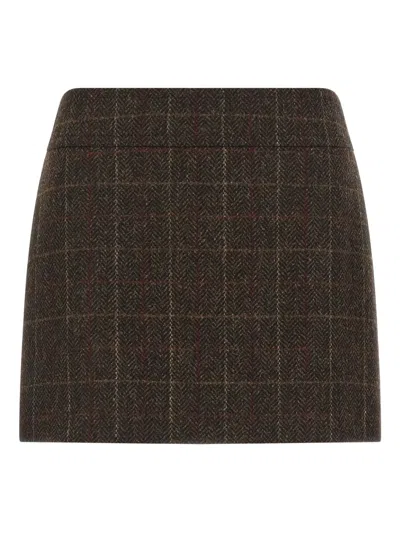 ALBERTO BIANI HERRINGBONE TWEED MINI SKIRT