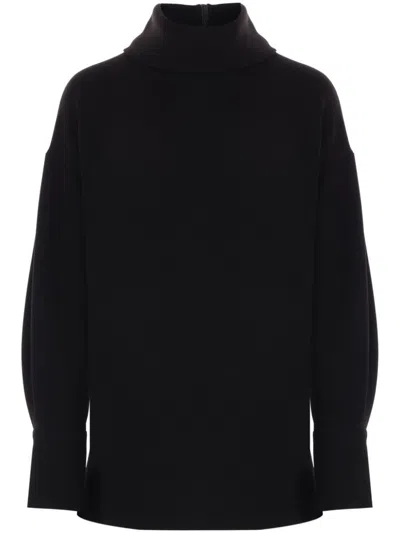 Alberto Biani High-neck Jumper In Brown