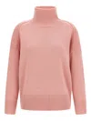 Alberto Biani Relaxed-fit Cashmere Sweater With High Neck In Pink
