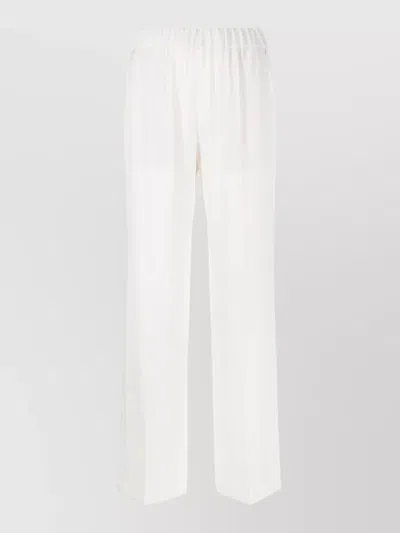 Alberto Biani High Waist Cady Trousers Pressed Crease In White