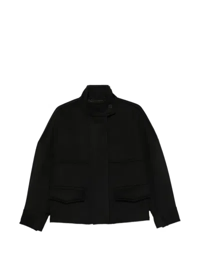 Alberto Biani High-neck Boxy-fit Jacket In Black