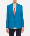 Alberto Biani Tailored Blue Jacket With Notched Lapel In Blue