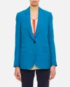 Alberto Biani Tailored Blue Jacket With Notched Lapel In Blue