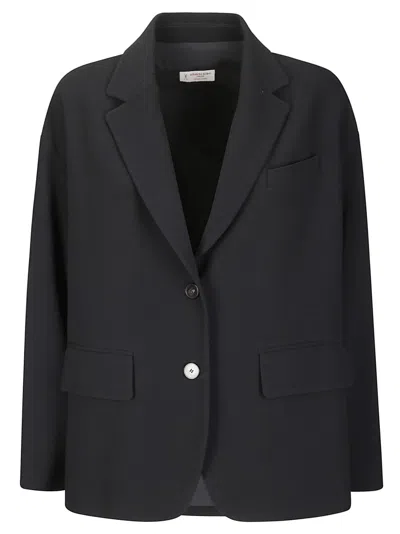 Alberto Biani Jacket With Classic Lapels In Black