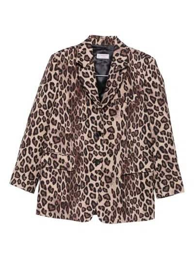 Alberto Biani Leopard-print Button Blazer In Animal Print