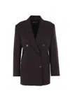 Alberto Biani Double-breasted Blazer In Brown