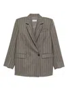 Alberto Biani Tailored Blazer With Notch Lapels And Pockets In Gray