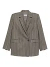Alberto Biani Tailored Blazer With Notch Lapels And Pockets In Gray