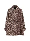 Alberto Biani Animal Print Double Breasted Jacket Wide Collar In Multi